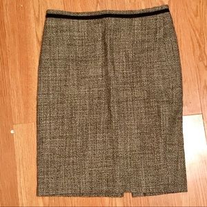 Tory Burch Brown Tweed Pencil Skirt